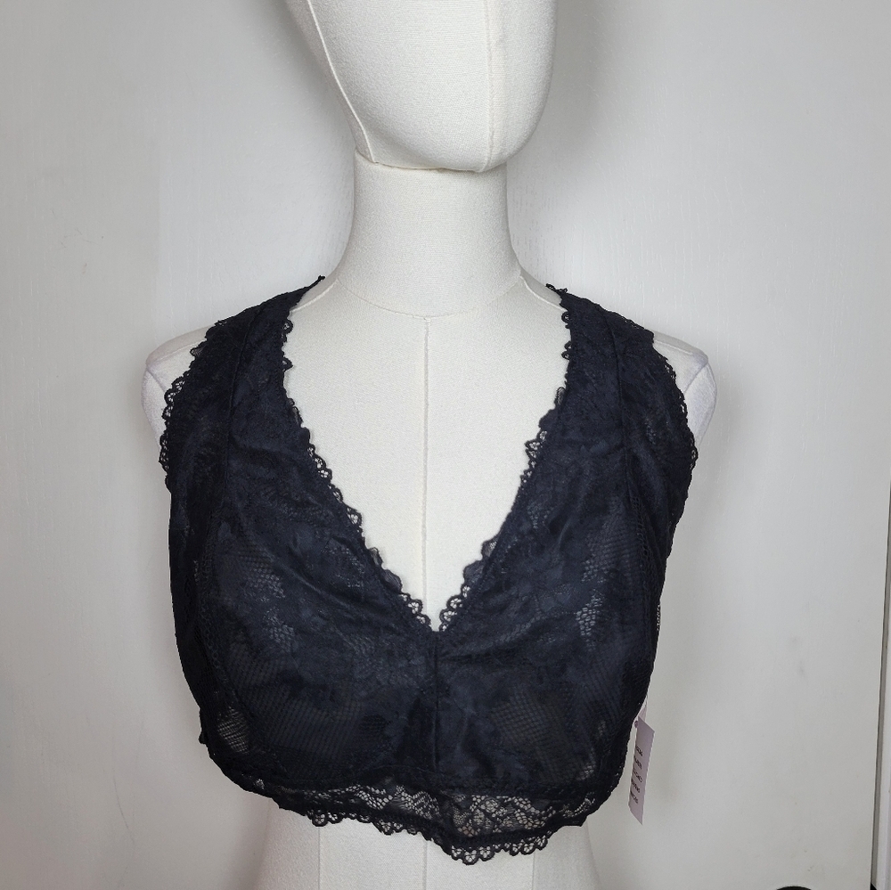 Savage X Fenty Floral Lace Racerback Bralette Size 3XL 46C 46D 46DD